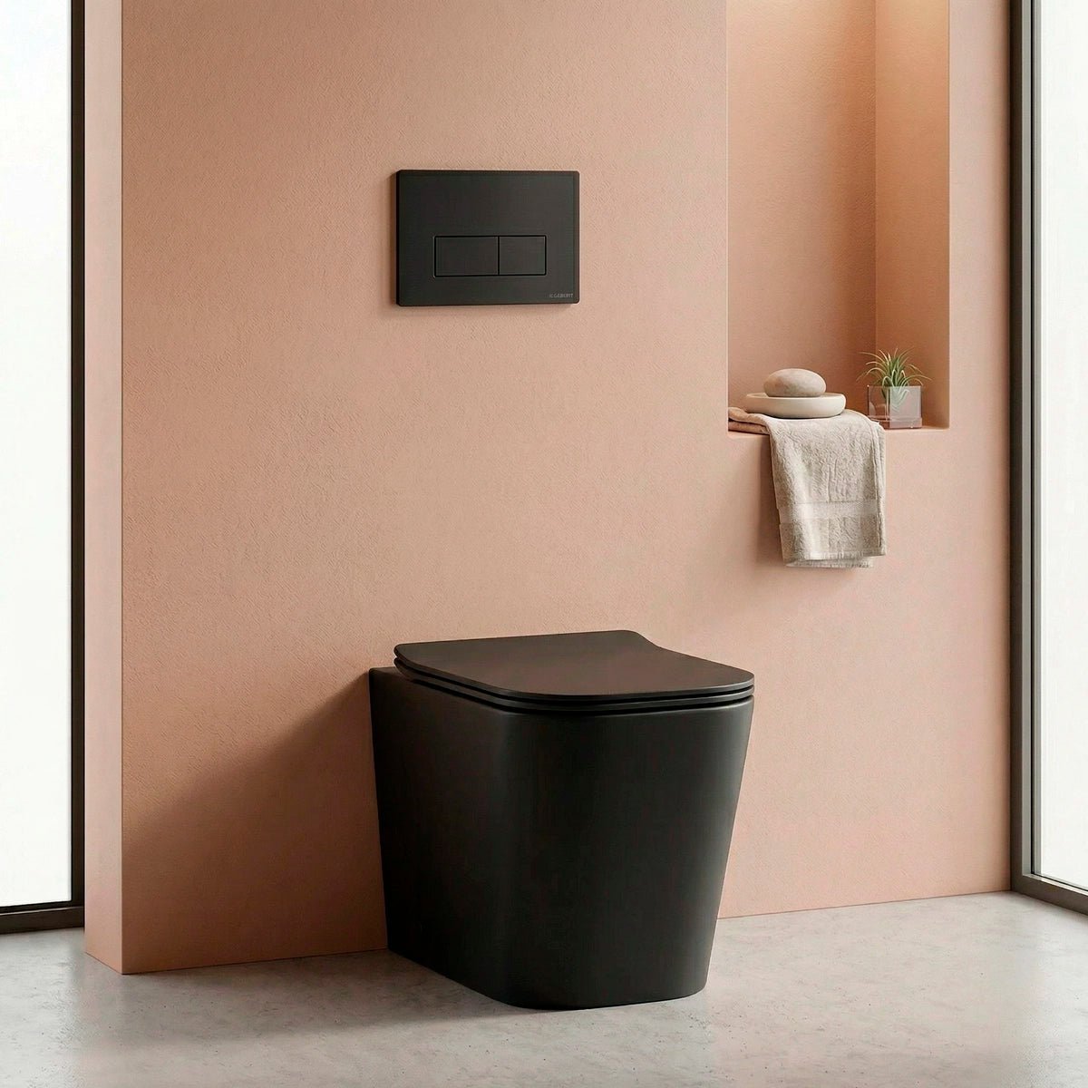 Pack inodoro compacto negro Florencia + cisterna empotrada - The Bath