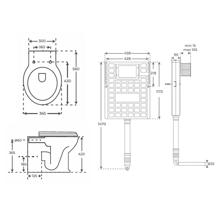 Pack sanita compacto Olimpia + autoclismo de encastrar compacto