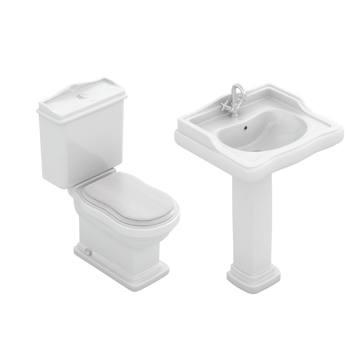 Pack inodoro con tapa madera + Lavabo Atenas - The Bath