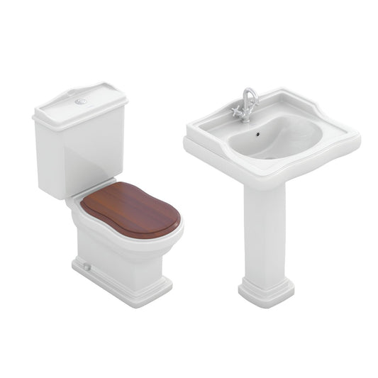 Pack inodoro con tapa madera + Lavabo Atenas - The Bath
