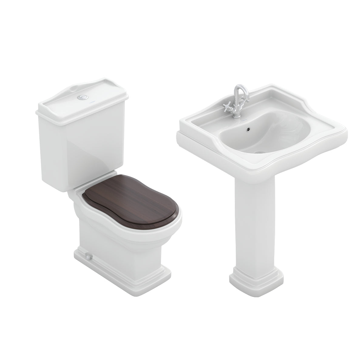Pack inodoro con tapa madera + Lavabo Atenas - The Bath