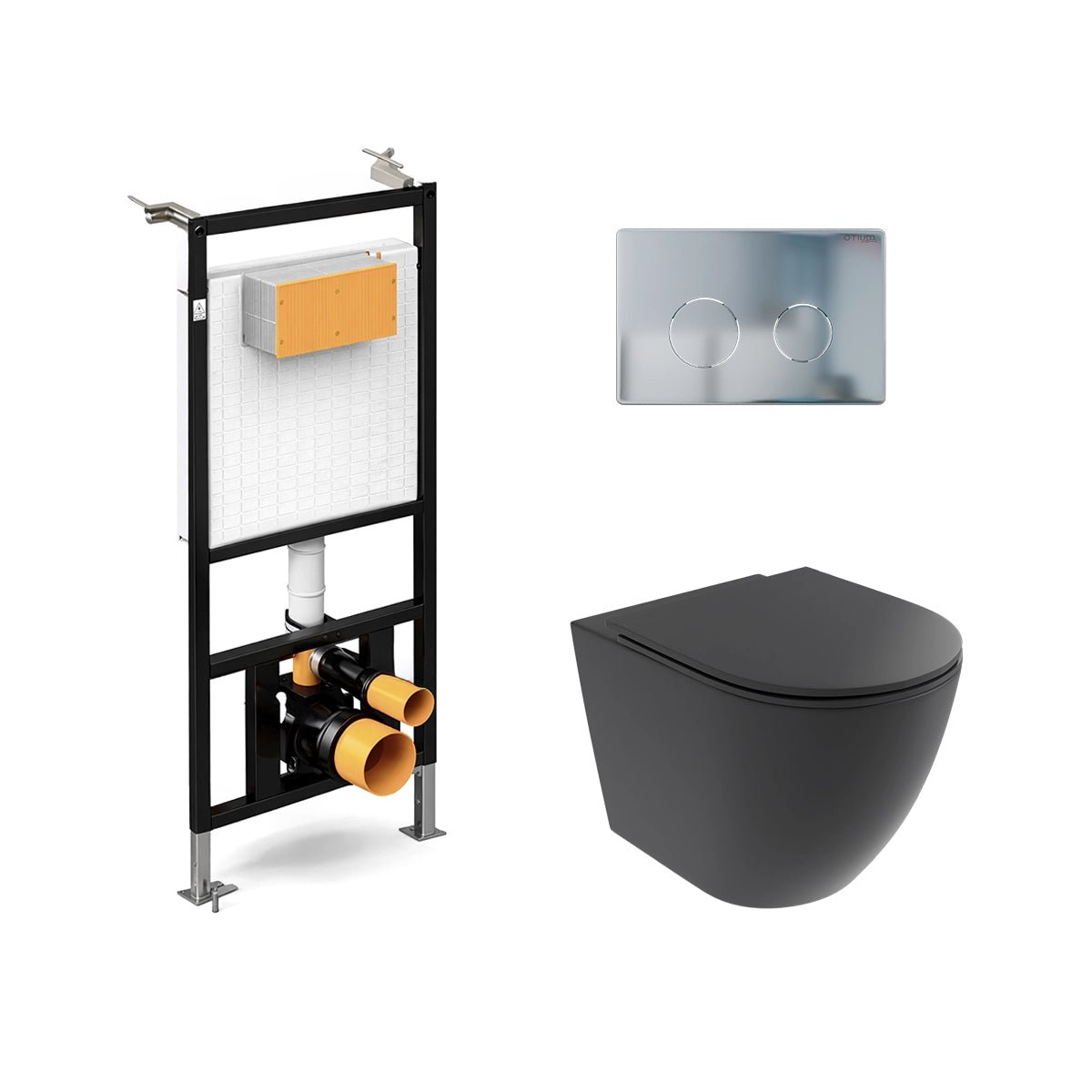 Pack inodoro suspendido Elba negro mate + cisterna empotrada - The Bath