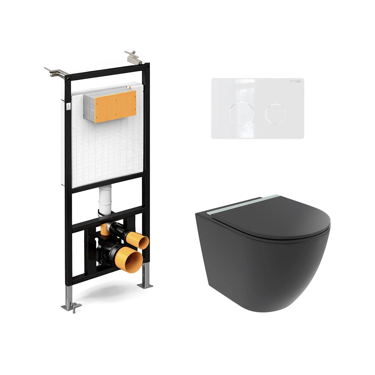 Pack inodoro suspendido Elba negro mate + cisterna empotrada - The Bath