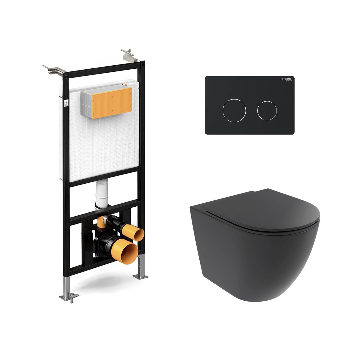 Pack inodoro suspendido Elba negro mate + cisterna empotrada - The Bath