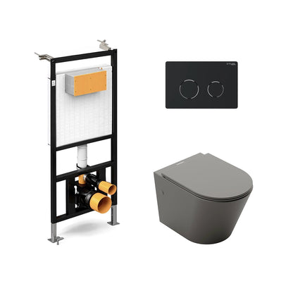 Pack inodoro suspendido gris mate Venecia + cisterna empotrada - The Bath