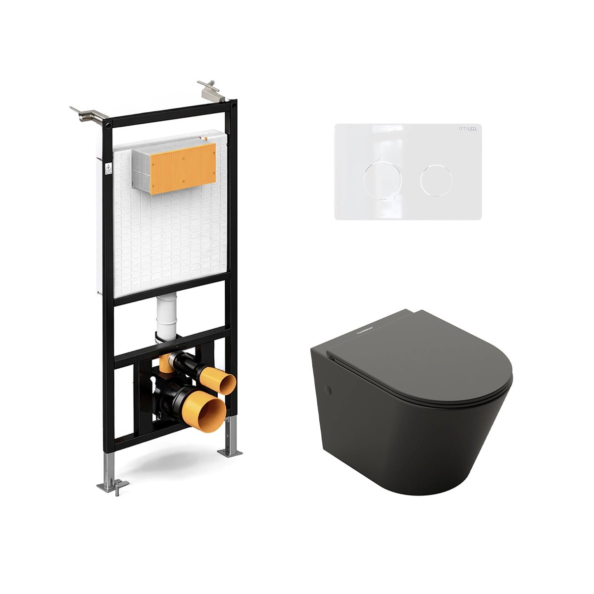 Pack inodoro suspendido negro mate Venecia + cisterna empotrada - The Bath