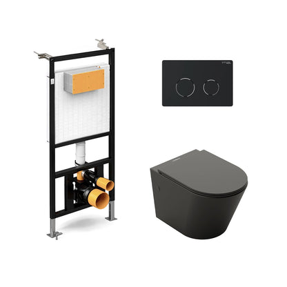 Pack inodoro suspendido negro mate Venecia + cisterna empotrada - The Bath