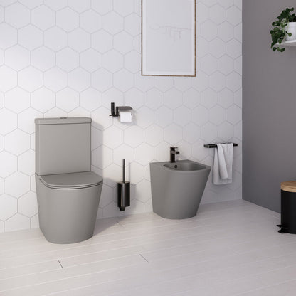 Pack inodoro tanque bajo + bidé gris mate Venecia - The Bath