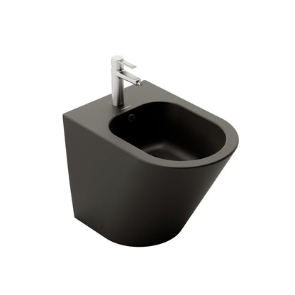 Pack inodoro tanque bajo + bidé negro mate Venecia - The Bath