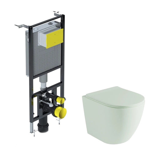 Pack inodoro verde menta + cisterna empotrada - Thebath