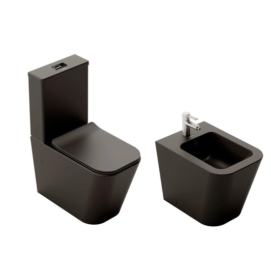 Pack inodoro y bidé negro mate Florencia - The Bath