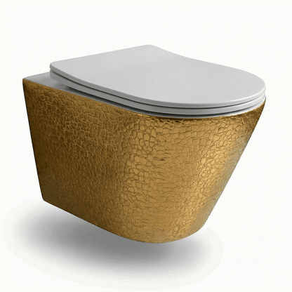 Pack inodoro y bidé suspendido Umbra Blanco - Oro - The Bath