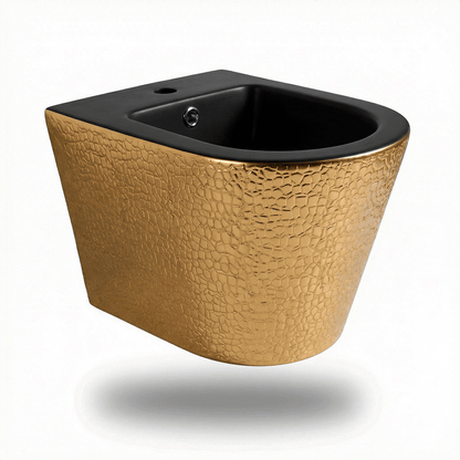 Pack inodoro y bidé suspendido Umbra Negro - Oro - The Bath