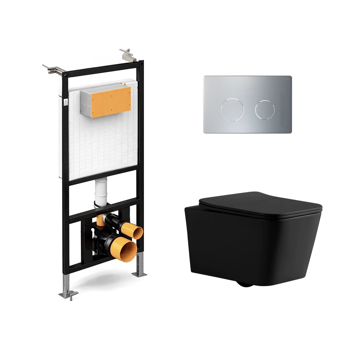Pack suspendido cisterna empotrada + Wc Suspendido Corvo Mate - The Bath