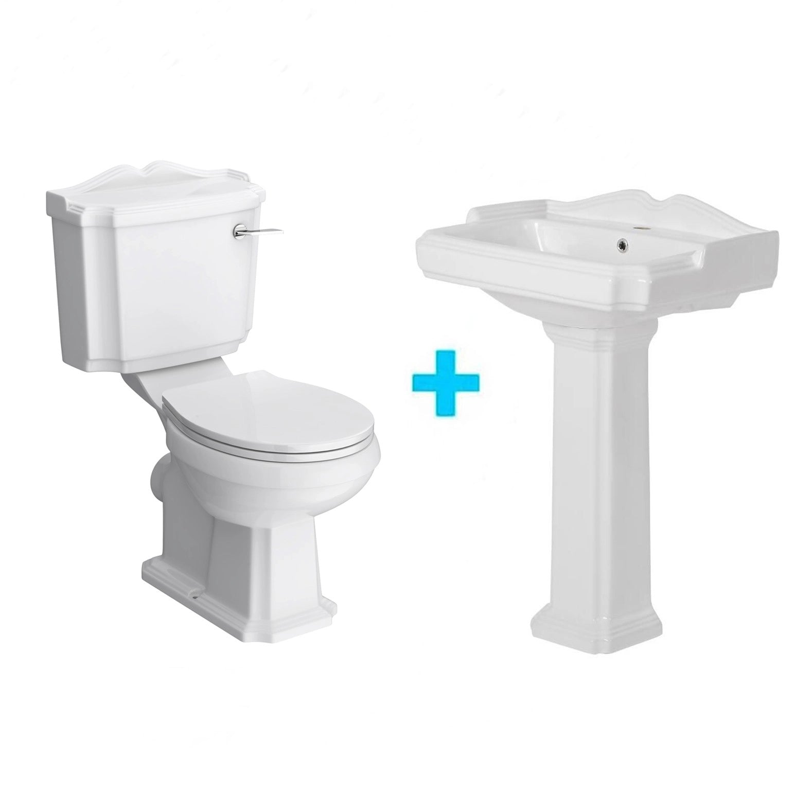 Inodoro Clásico York Style + Lavabo con pedestal York Style - Thebath
