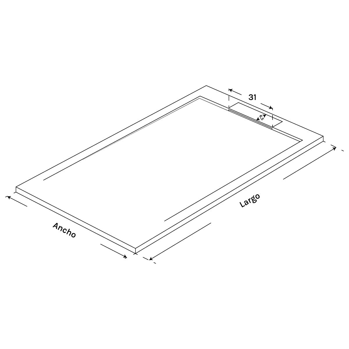 Plato de ducha de resina Basalto - The Bath