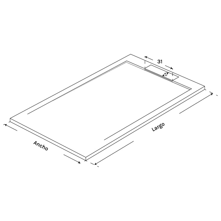 Base duche em resina Basalto