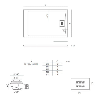 Plato de ducha enmarcado Stylo - The Bath