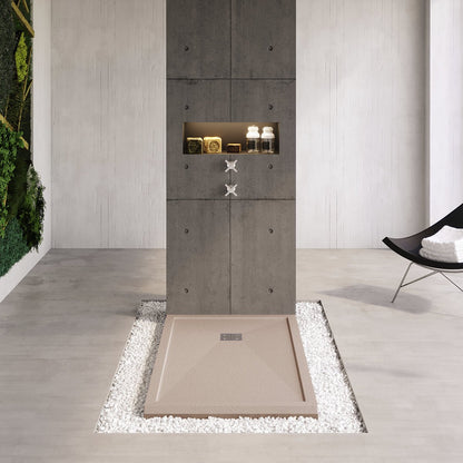 Plato de ducha resina textura pizarra Bay - The Bath