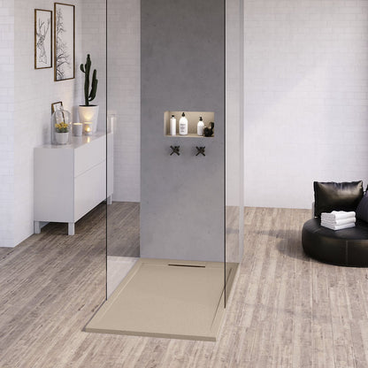 Plato de ducha resina textura pizarra Carnac - The Bath