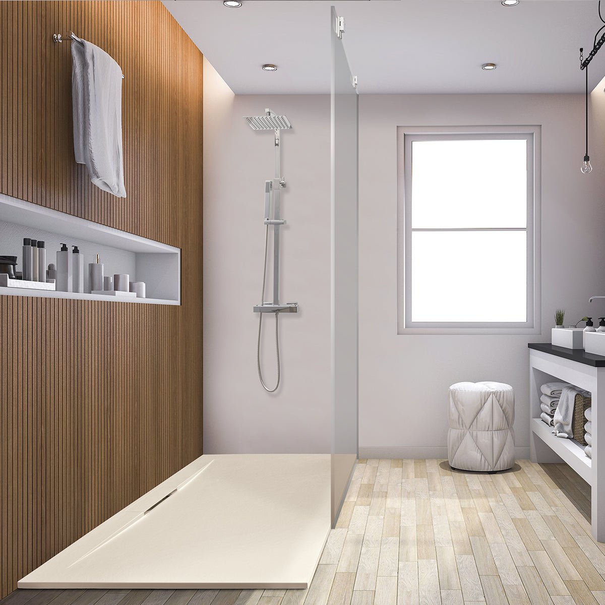 Plato de ducha textura pizarra Horizon - The Bath