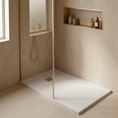 Plato ducha resina pizarra blanco ¡Envío rápido! - The Bath