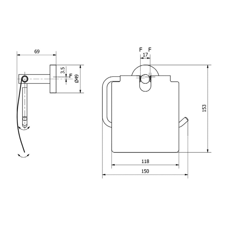 Suporte do rolo do banheiro