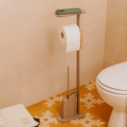 Portarrollos y escobillero de pie Flat - The Bath