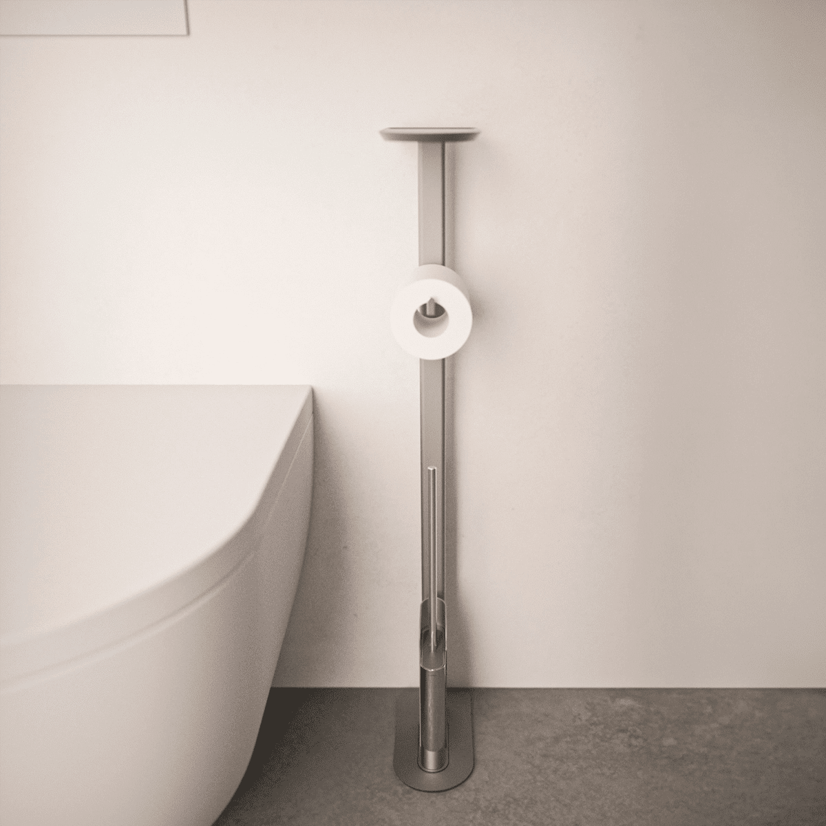 Portarrollos y escobillero de pie Flat - The Bath