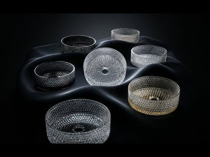 Pia de vidro com detalhe em preto