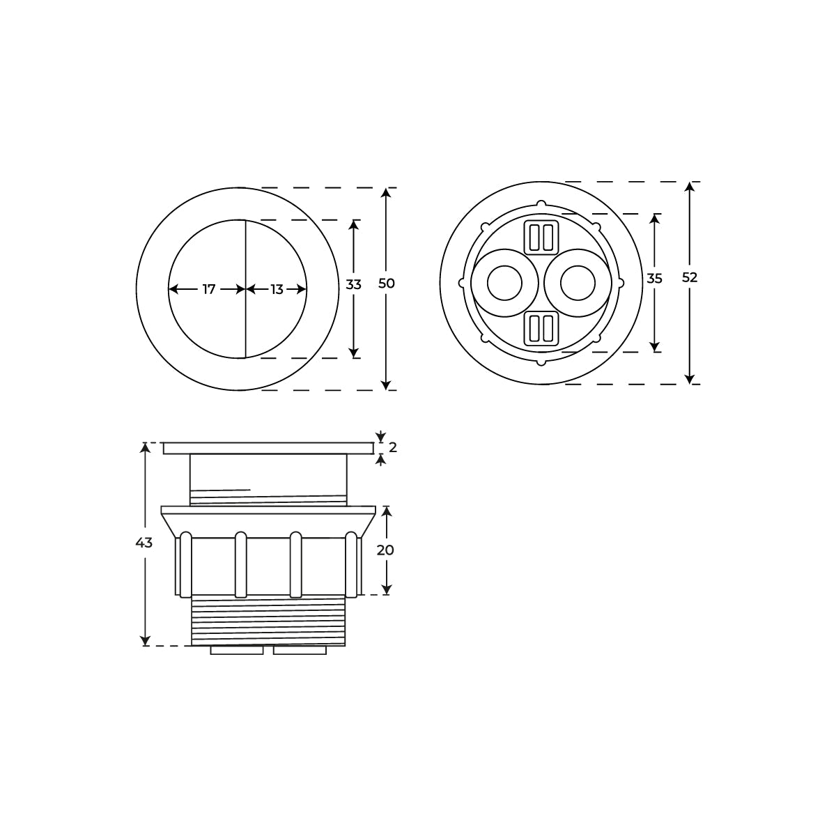 Pulsador inodoro tanque bajo 50mm - Thebath