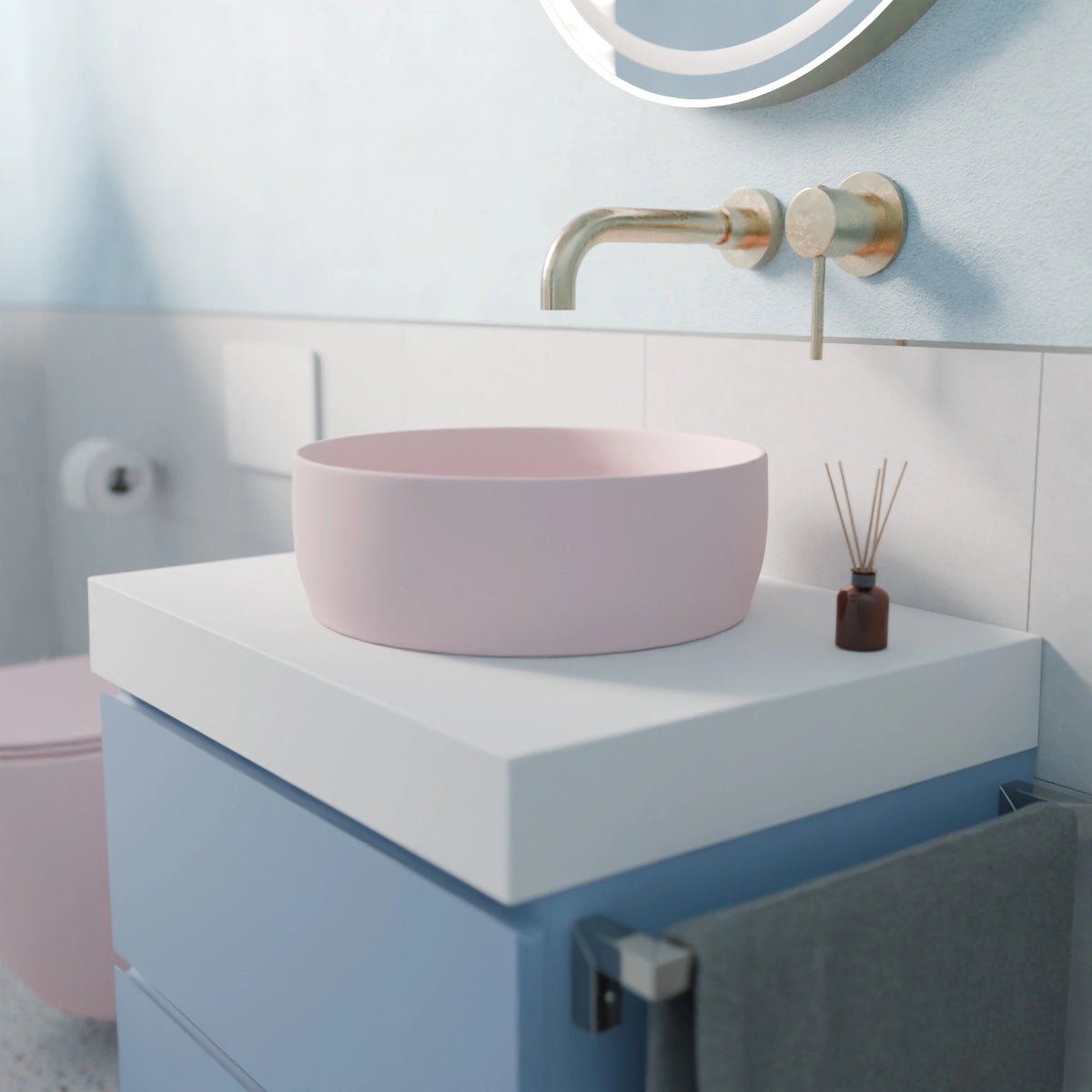 Lavabo rosa redondo Jana - Thebath