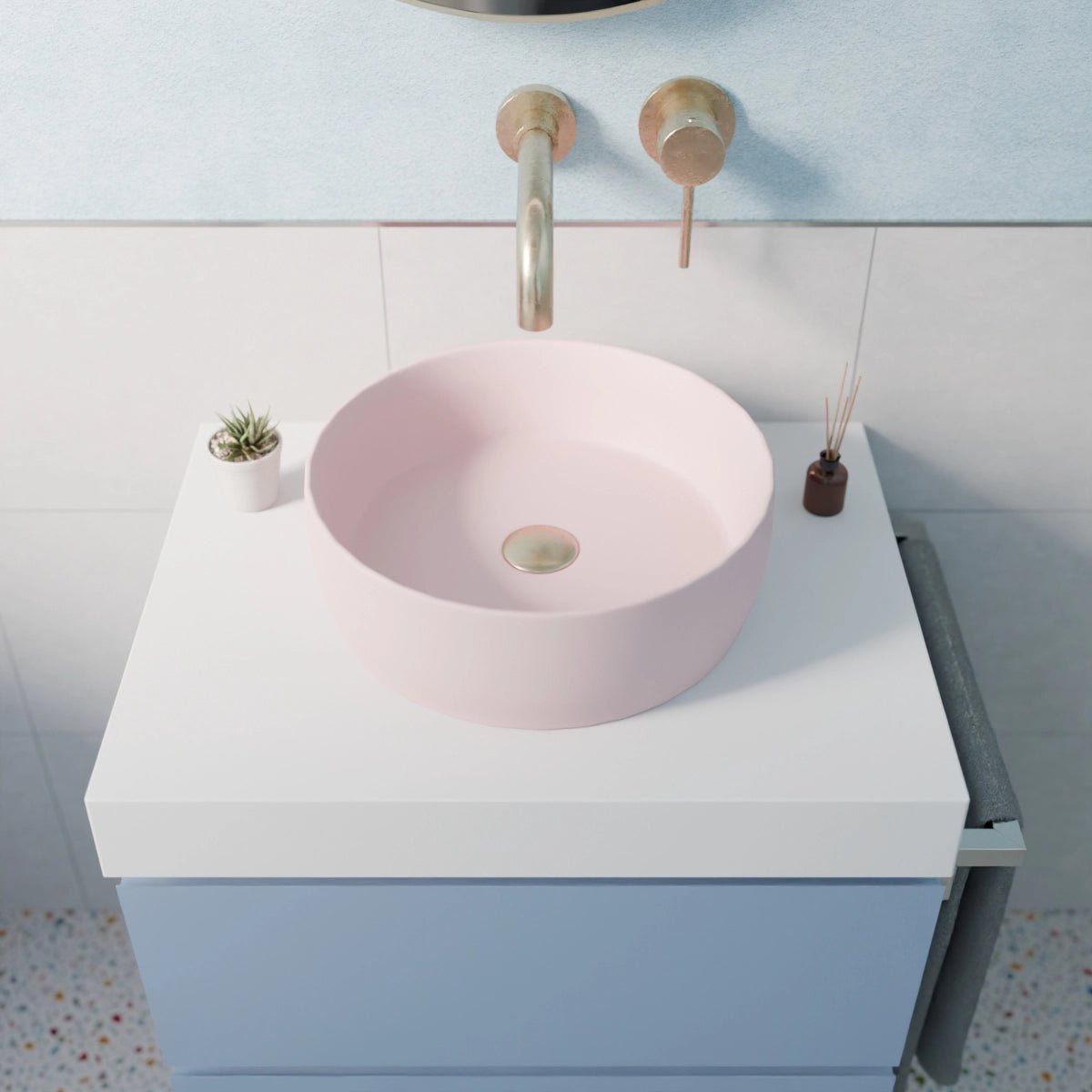 Lavabo rosa redondo Jana - Thebath