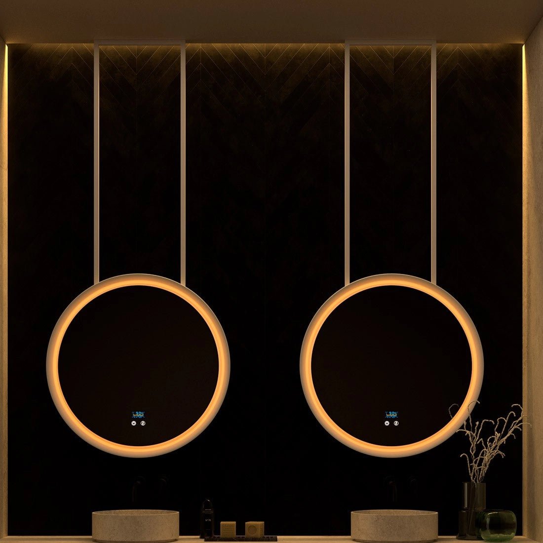 Soporte metálico de techo para espejo