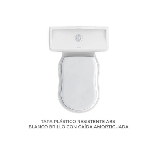 Tapa ABS blanca Atenas con caída amortiguada y herrajes