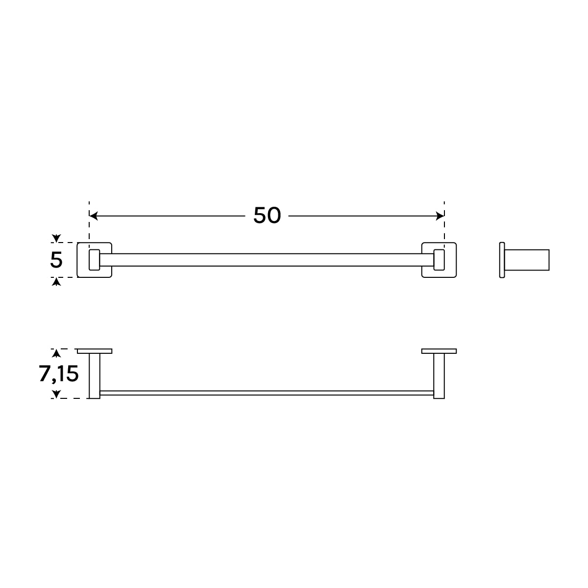 Toallero acero inoxidable 50cm Technic - Thebath