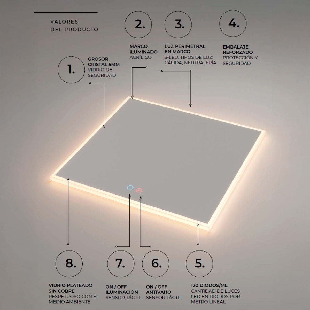 Espelho de casa de banho Boston