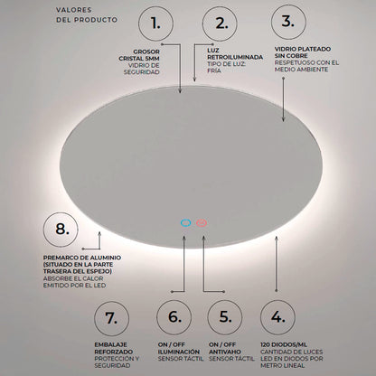 Espelho moderno com luz led Lisboa