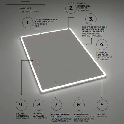 Espelho com bordas arredondadas Praga