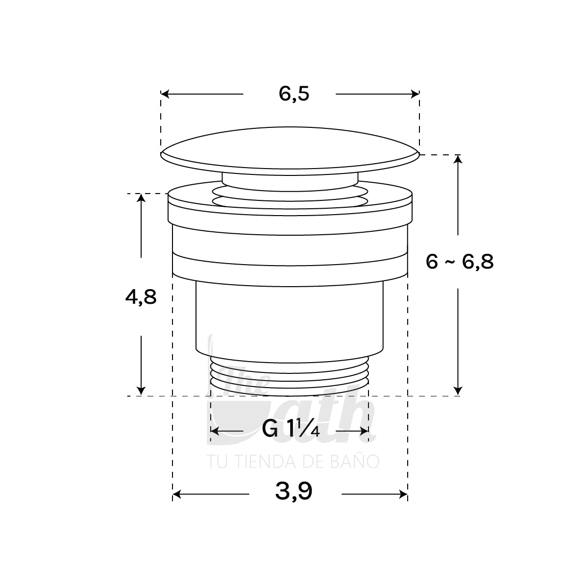 Válvula blanco mate universal - Thebath