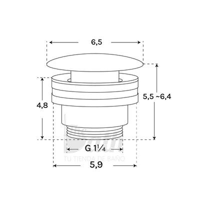 Válvula negra mate - Thebath