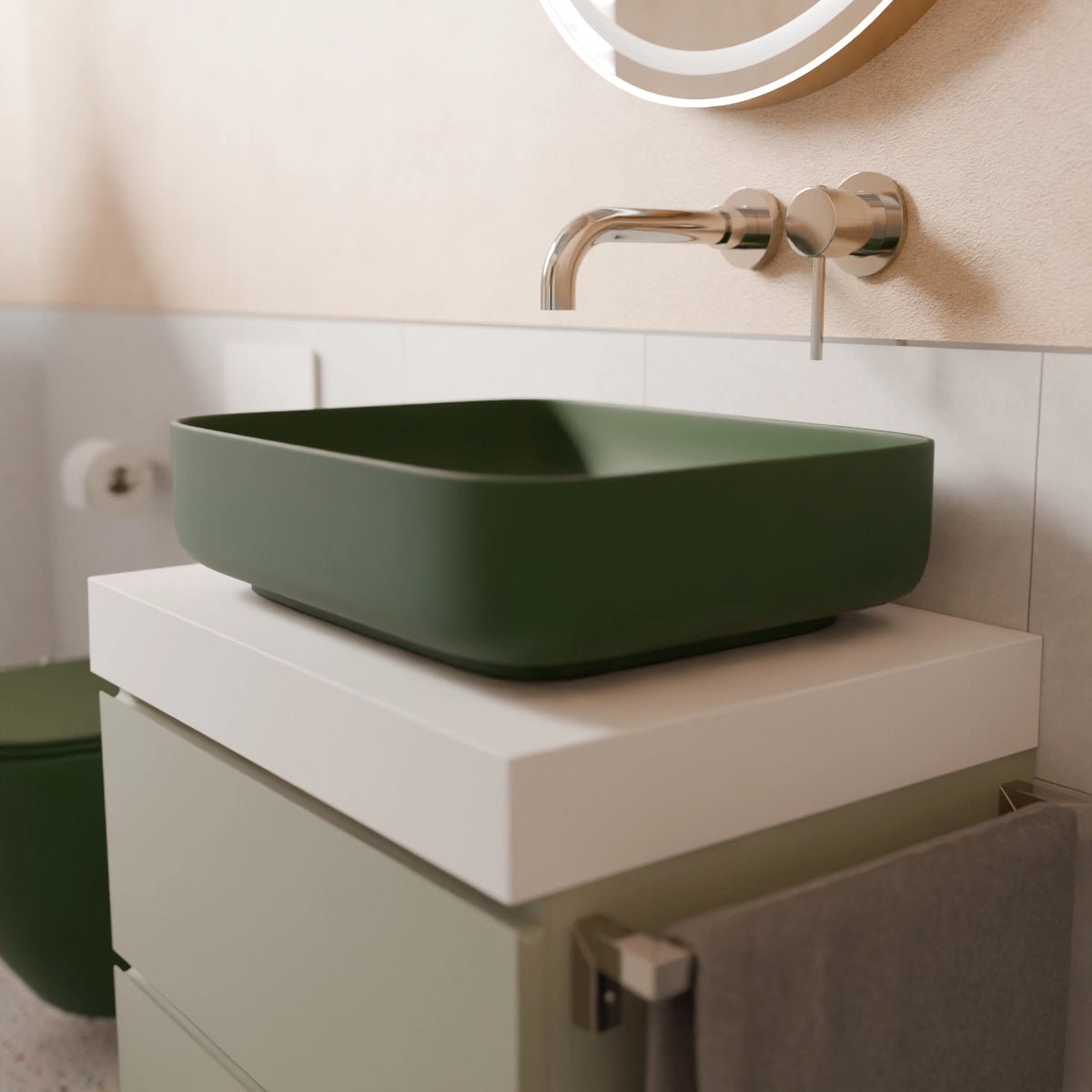 Lavabo verde oscuro Jana - Thebath
