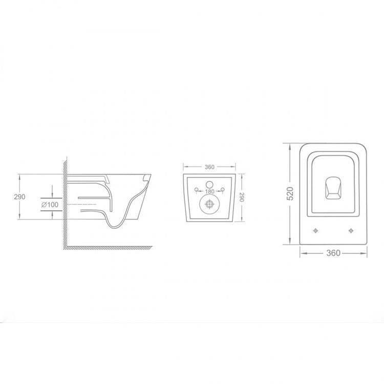 Sanita suspensa Corvo Rimless fosco
